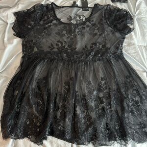 Torrid black Lace blouse.
